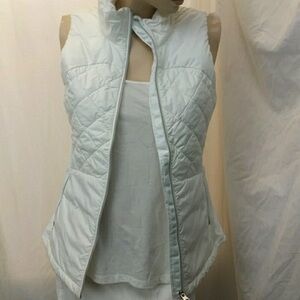 White Goose Down Feathers Quilted Zippered Vest